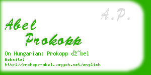 abel prokopp business card